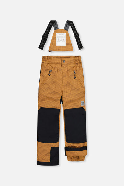 Zweiteiliger PLAY-Schneeanzug zum Spielen in Braun und Schwarz mit brauner Hose