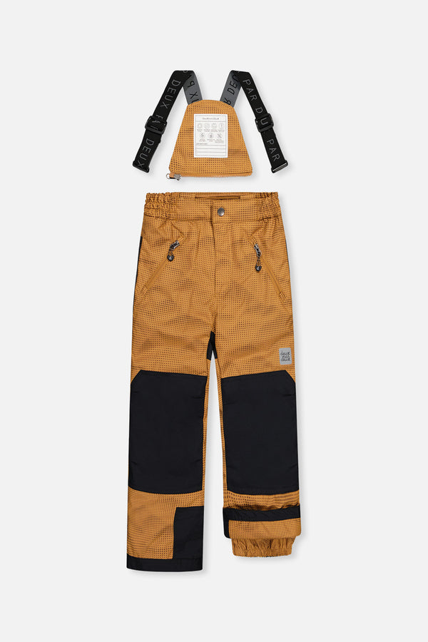 Zweiteiliger PLAY-Schneeanzug zum Spielen in Braun und Schwarz mit brauner Hose