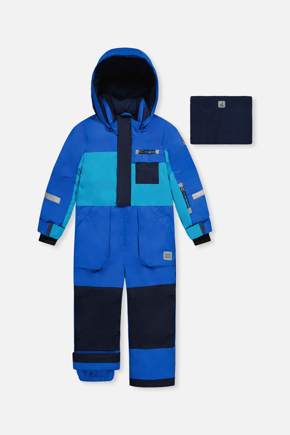 Kids One Piece Play Snowsuit Light And Dark Blue