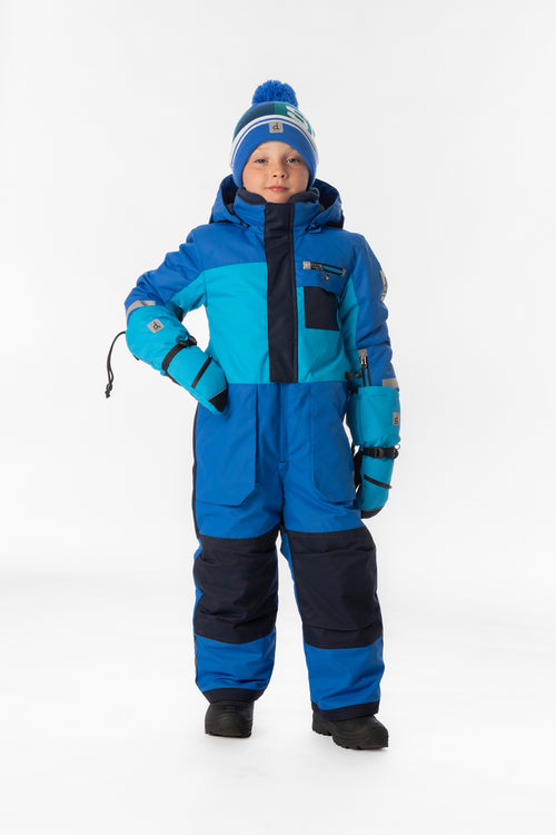 Kids One Piece Play Snowsuit Light And Dark Blue