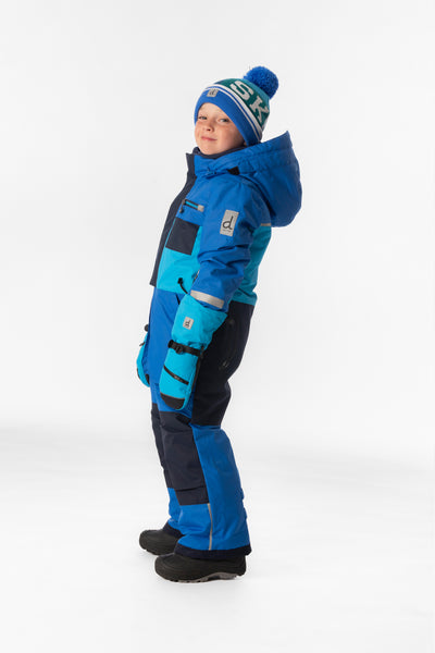Kids One Piece Play Snowsuit Light And Dark Blue