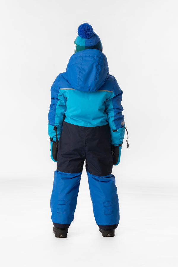Kids One Piece Play Snowsuit Light And Dark Blue