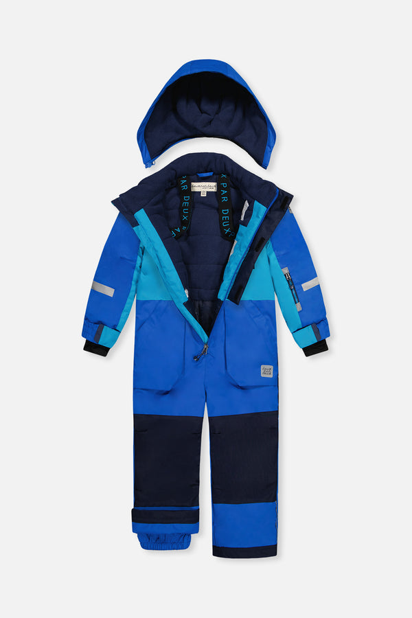 Kids One Piece Play Snowsuit Light And Dark Blue