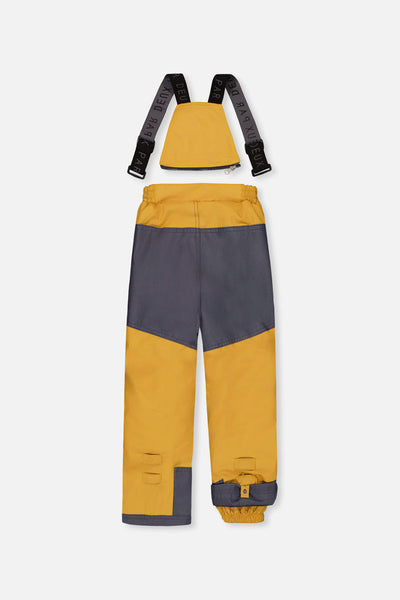 Two Piece Play Snowsuit Grey And Blue Dinosaur Print With Yellow Pants - J10PB41_02130