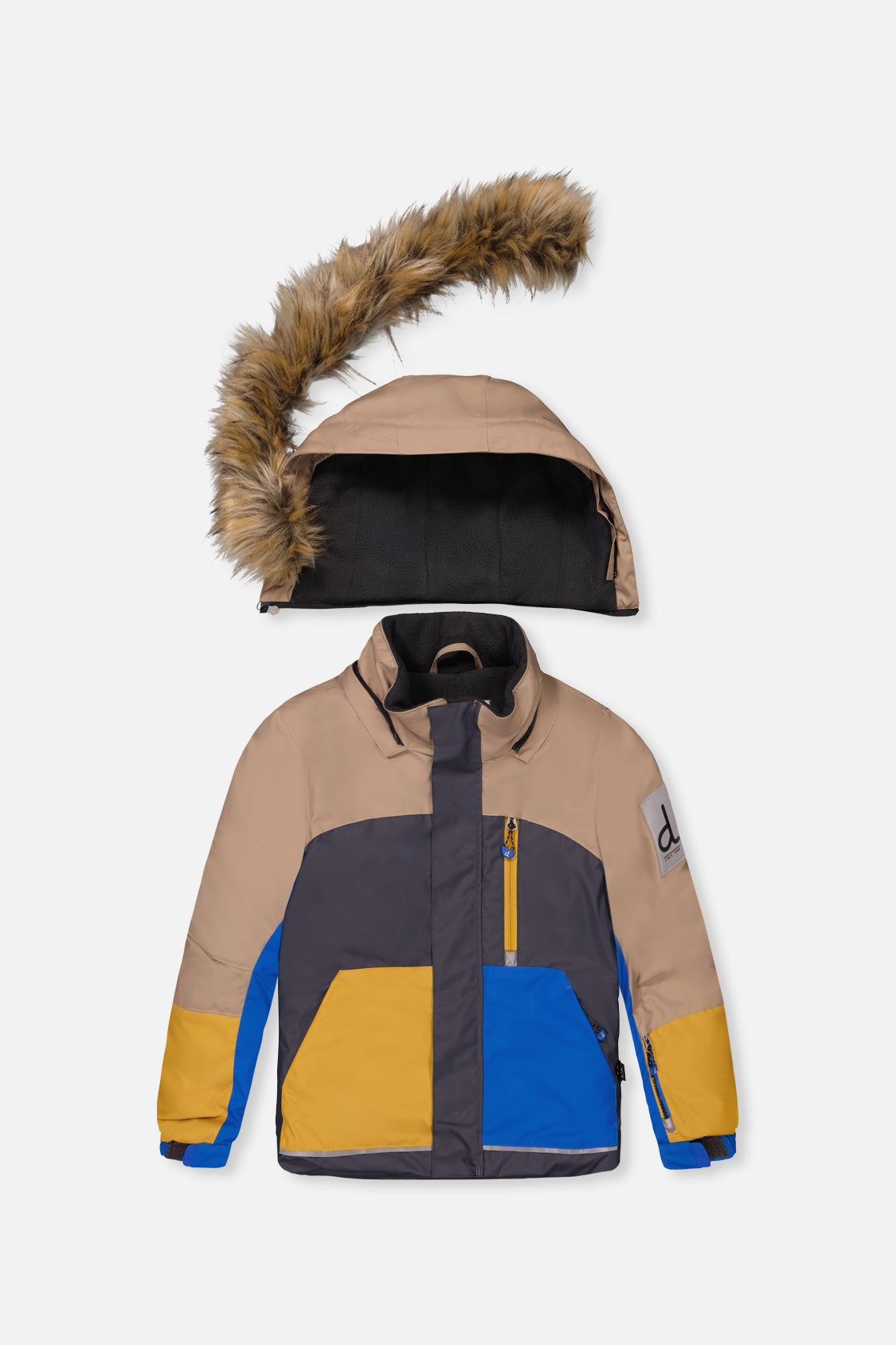 Two Piece Play Snowsuit Colorblock With Grey And Blue Dinosaur Print Pants - J10PB41_04930