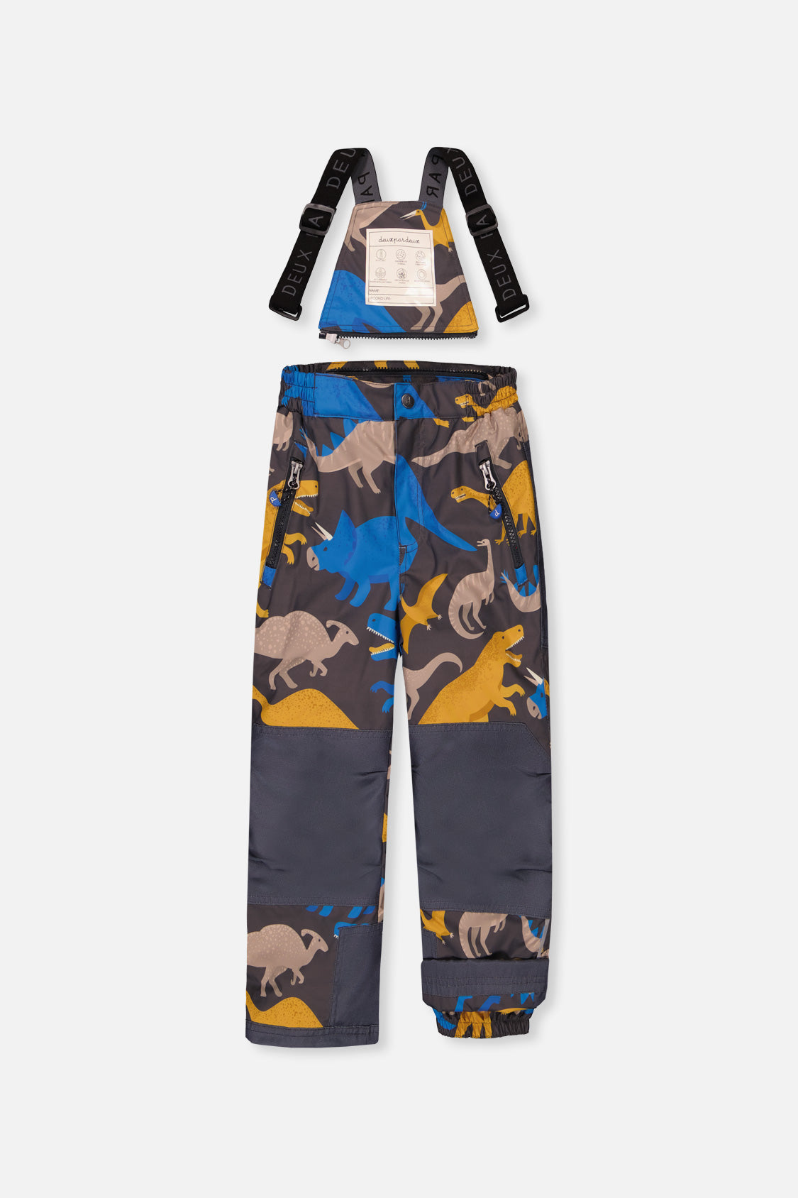 Two Piece Play Snowsuit Colorblock With Grey And Blue Dinosaur Print Pants - J10PB41_04930