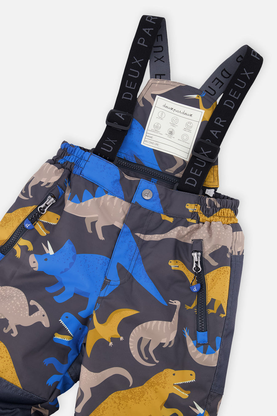 Two Piece Play Snowsuit Colorblock With Grey And Blue Dinosaur Print Pants - J10PB41_04930