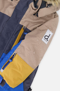 Two Piece Play Snowsuit Colorblock With Grey And Blue Dinosaur Print Pants - J10PB41_04930