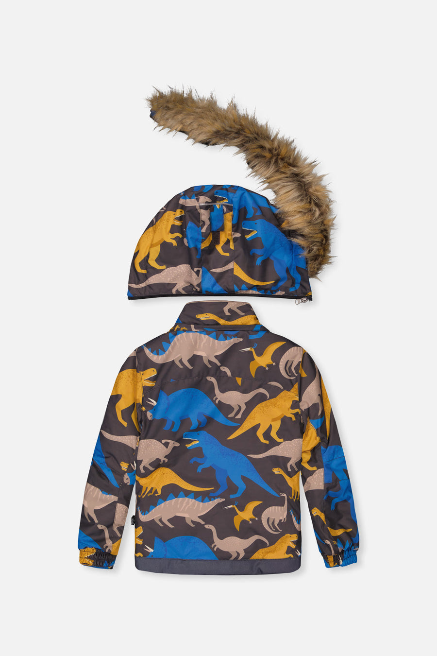 Two Piece Play Snowsuit Grey And Blue Dinosaur Print With Blue Pants - J10PB41_1J057