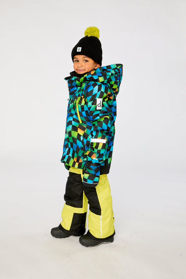 Two Piece Play Snowsuit Green Yellow And Blue Checkerboard With Yellow Pants - J10PB42_03320