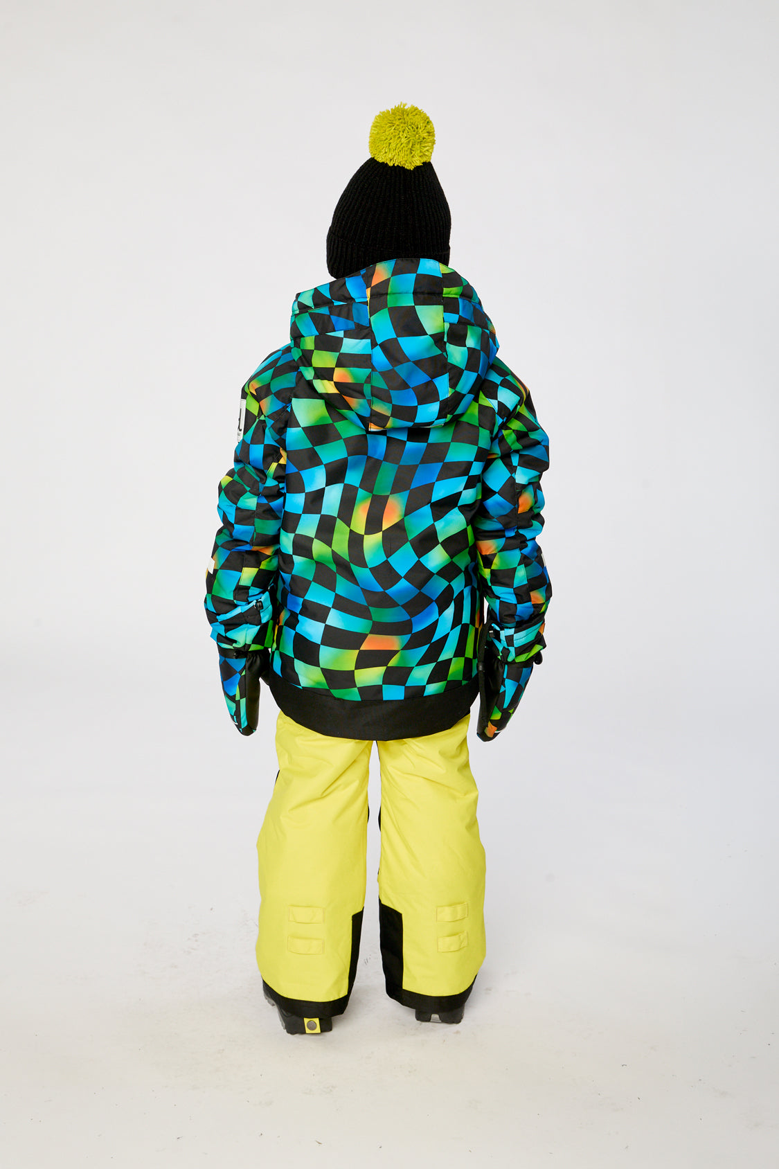 Two Piece Play Snowsuit Green Yellow And Blue Checkerboard With Yellow Pants - J10PB42_03320