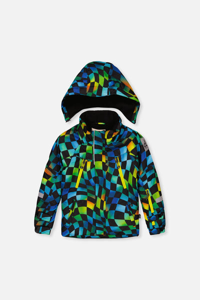 Two Piece Play Snowsuit Green Yellow And Blue Checkerboard With Yellow Pants - J10PB42_03320