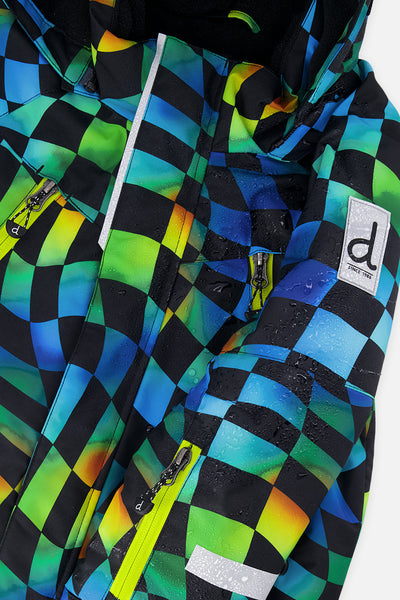 Two Piece Play Snowsuit Green Yellow And Blue Checkerboard With Yellow Pants - J10PB42_03320