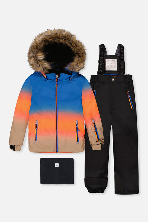 Two Piece Play Snowsuit Blue And Orange Gradient - J10PB43_1J058