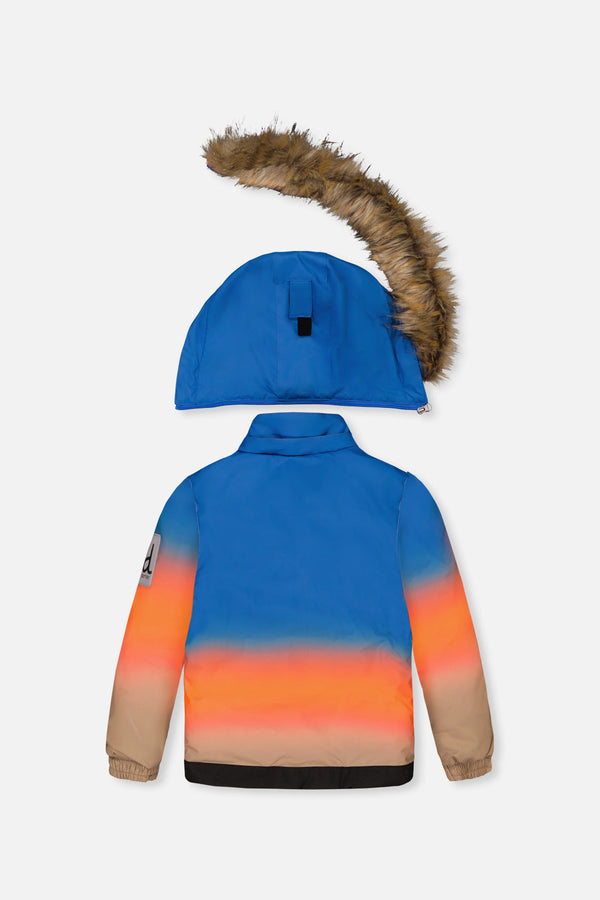 Two Piece Play Snowsuit Blue And Orange Gradient - J10PB43_1J058