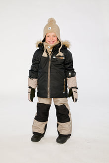 Two Piece Play Snowsuit Black And Beige - J10PB44_09990