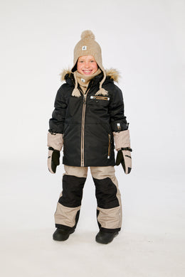 Two Piece Play Snowsuit Black And Beige - J10PB44_09990