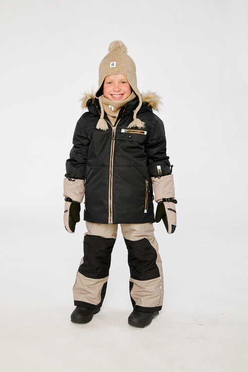Two Piece Play Snowsuit Black And Beige - J10PB44_09990