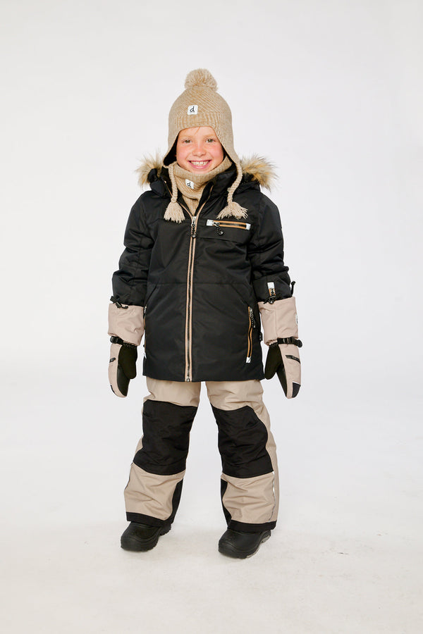 Two Piece Play Snowsuit Black And Beige - J10PB44_09990