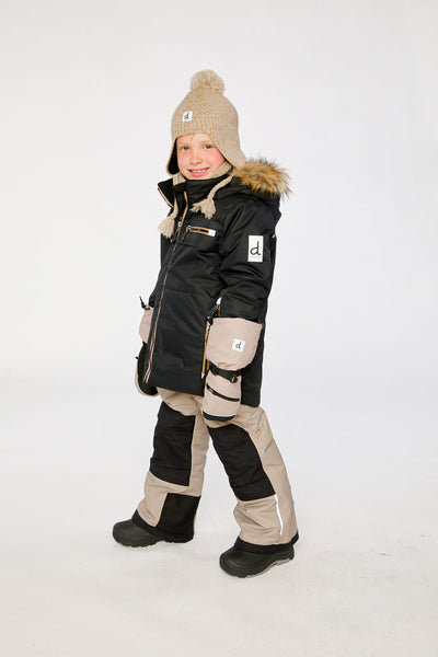 Two Piece Play Snowsuit Black And Beige - J10PB44_09990