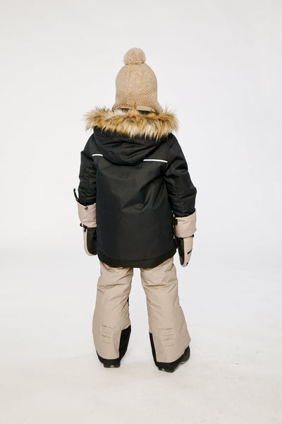 Two Piece Play Snowsuit Black And Beige - J10PB44_09990