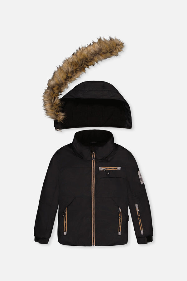Two Piece Play Snowsuit Black And Beige - J10PB44_09990