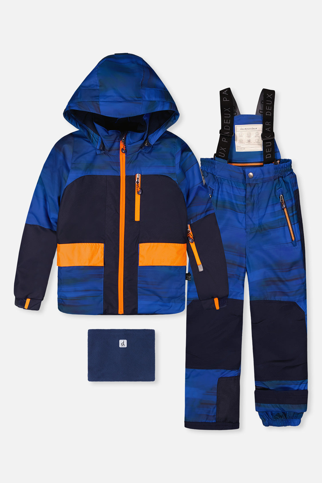 Two Piece Play Snowsuit Navy Blue And Orange With Blue Pants - J10PB45_04790