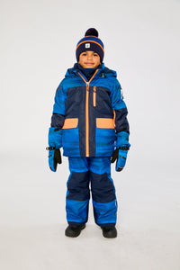 Two Piece Play Snowsuit Navy Blue And Orange With Blue Pants - J10PB45_04790