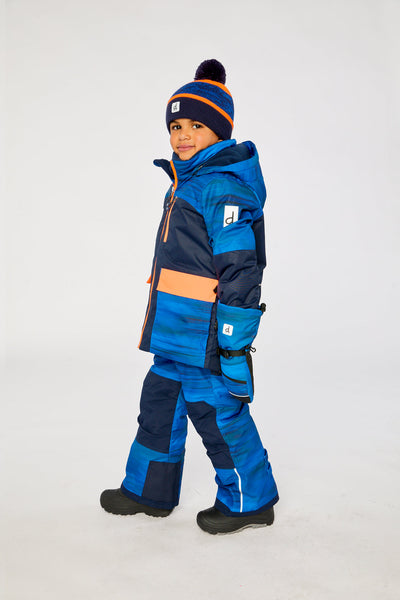 Two Piece Play Snowsuit Navy Blue And Orange With Blue Pants - J10PB45_04790