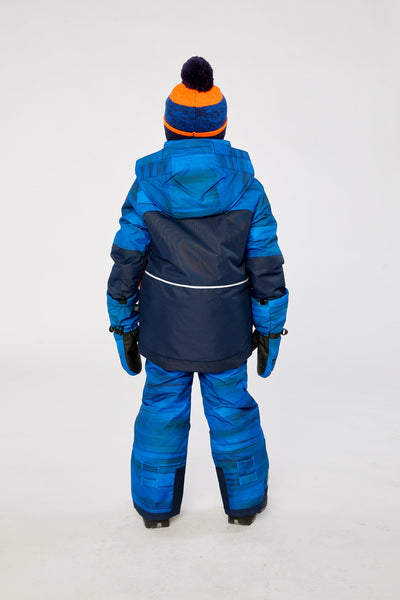 Two Piece Play Snowsuit Navy Blue And Orange With Blue Pants - J10PB45_04790