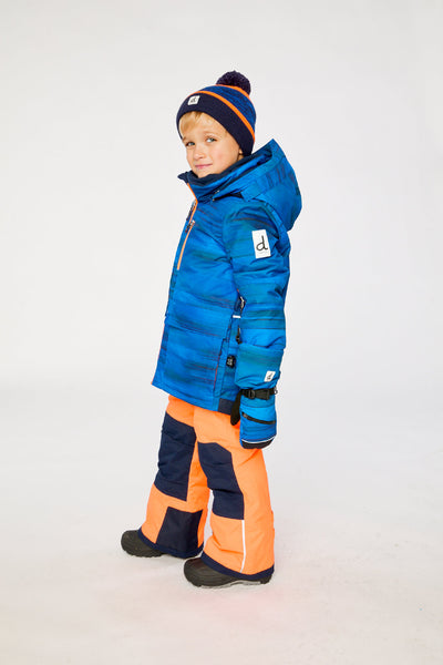 Two Piece Play Snowsuit Navy Blue And Orange With Orange Pants - J10PB45_1J056