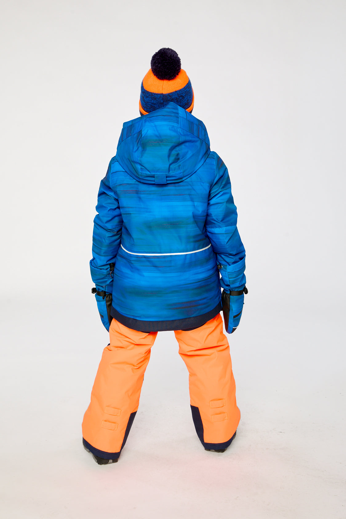 Two Piece Play Snowsuit Navy Blue And Orange With Orange Pants - J10PB45_1J056