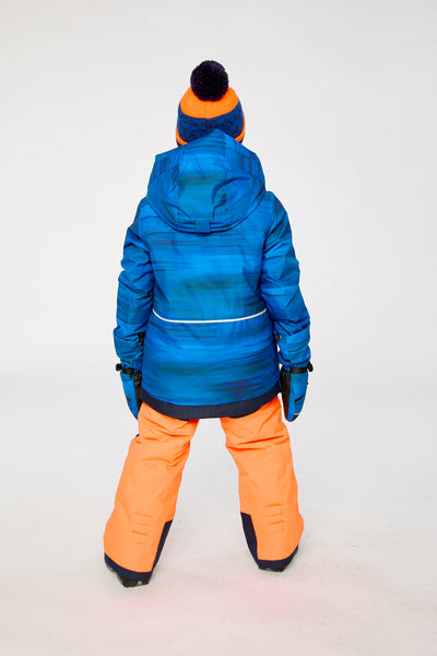 Two Piece Play Snowsuit Navy Blue And Orange With Orange Pants - J10PB45_1J056