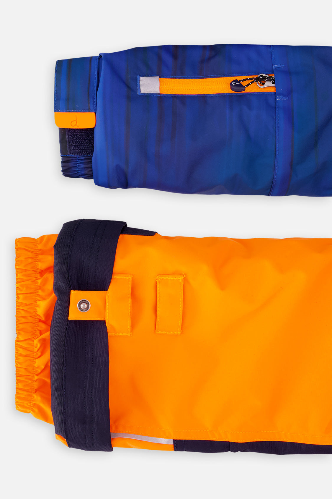 Two Piece Play Snowsuit Navy Blue And Orange With Orange Pants - J10PB45_1J056