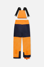 Two Piece Play Snowsuit Navy Blue And Orange With Orange Pants - J10PB45_1J056