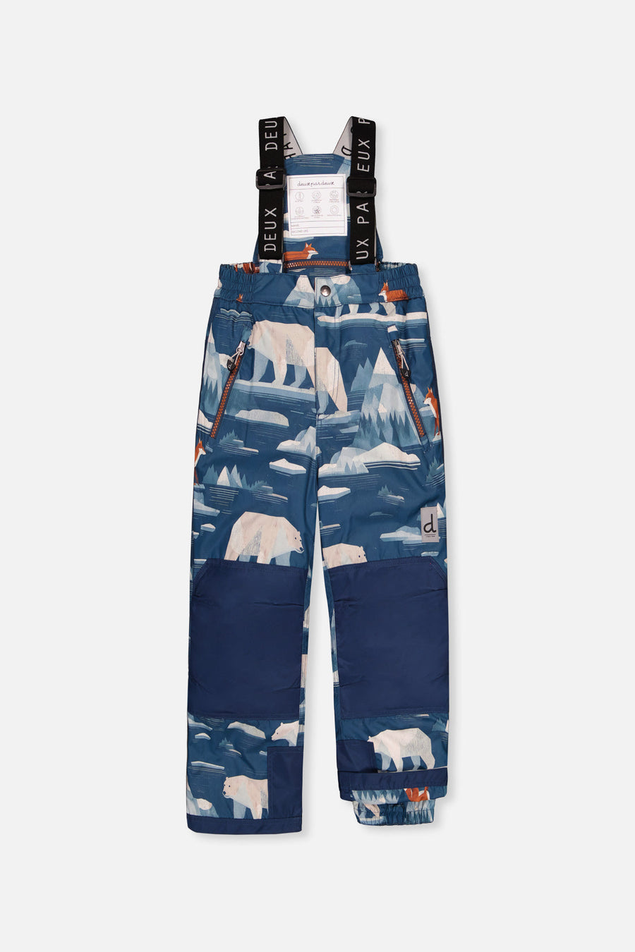 Two Piece Play Snowsuit Navy And Rust Colorblock With Blue Bear Print Pants - J10PB46_04002