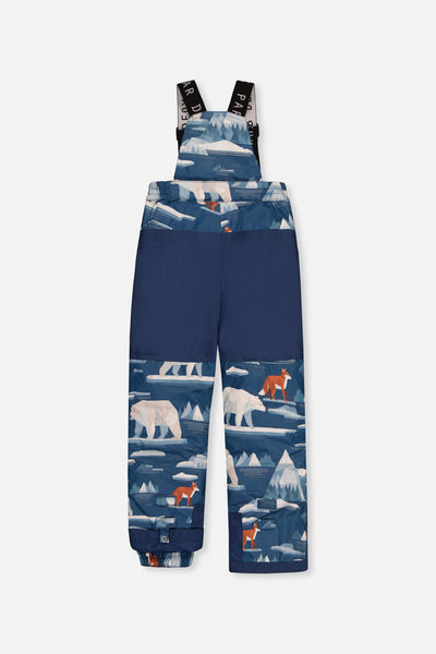 Two Piece Play Snowsuit Navy And Rust Colorblock With Blue Bear Print Pants - J10PB46_04002