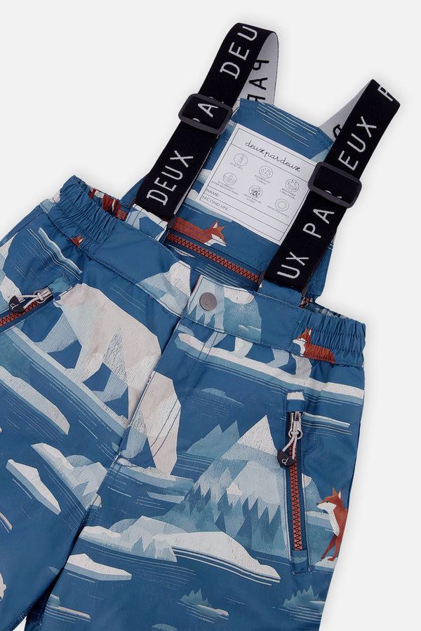 Two Piece Play Snowsuit Navy And Rust Colorblock With Blue Bear Print Pants - J10PB46_04002