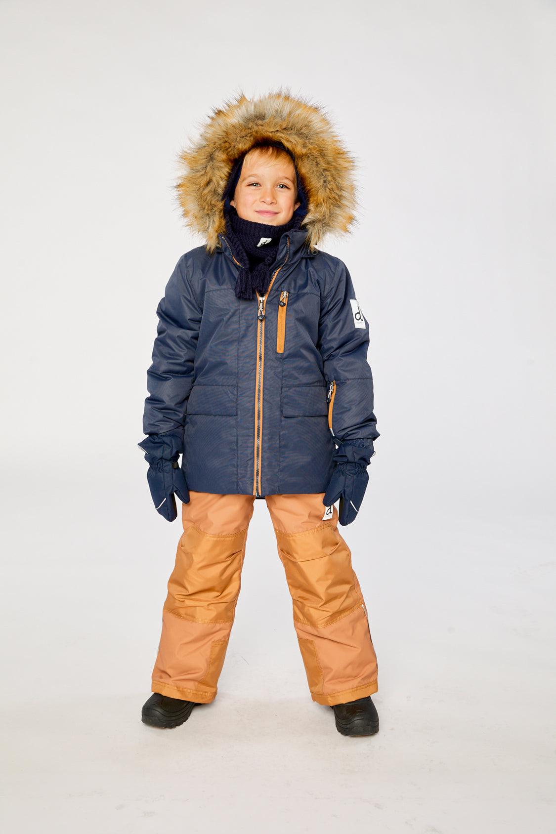 Two Piece Play Snowsuit Navy Blue With Brown Pants - J10PB47_04790