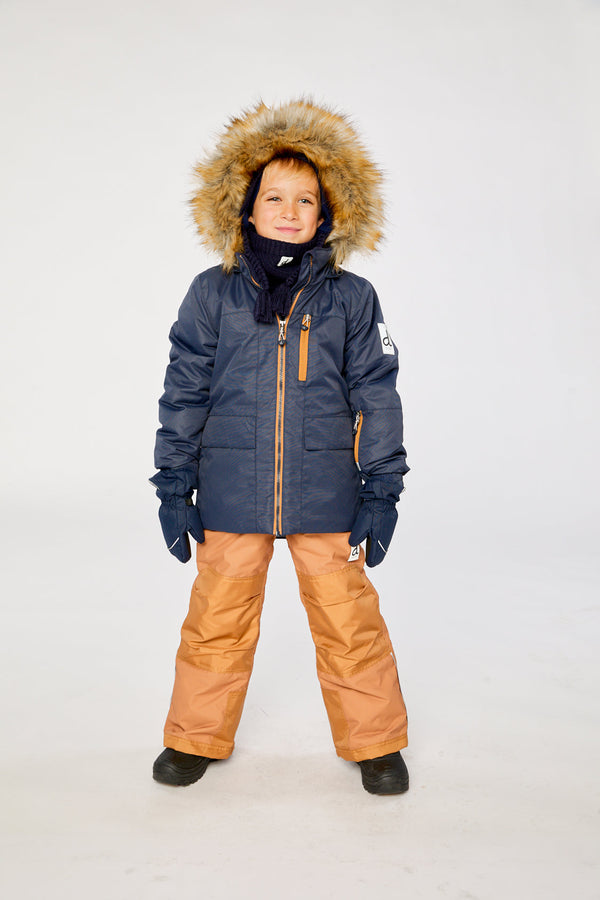 Two Piece Play Snowsuit Navy Blue With Brown Pants - J10PB47_04790