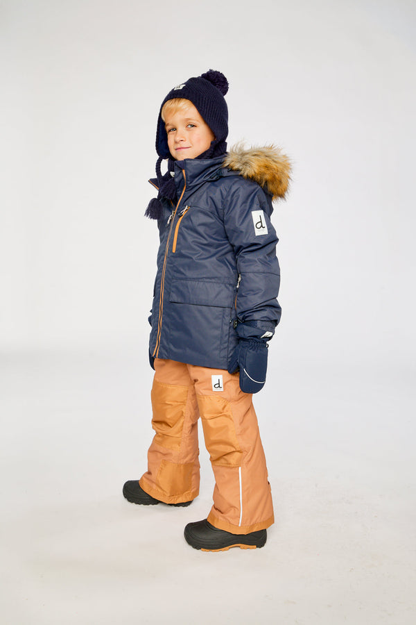 Two Piece Play Snowsuit Navy Blue With Brown Pants - J10PB47_04790