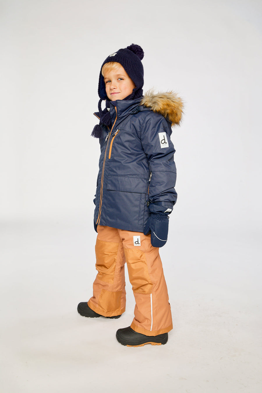 Two Piece Play Snowsuit Navy Blue With Brown Pants - J10PB47_04790
