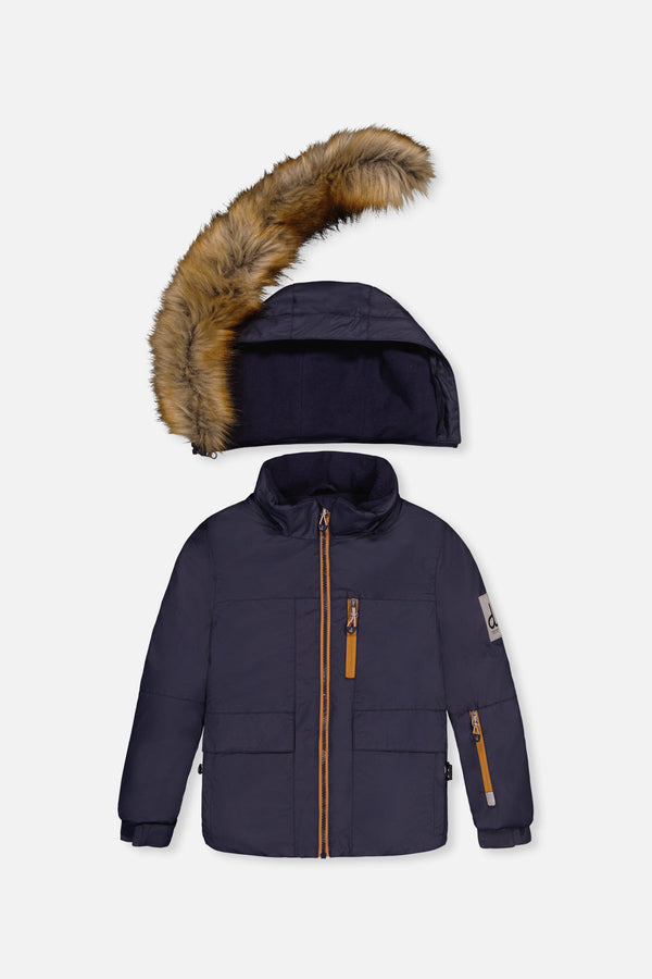 Two Piece Play Snowsuit Navy Blue With Brown Pants - J10PB47_04790