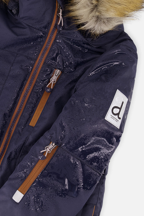 Two Piece Play Snowsuit Navy Blue With Brown Pants - J10PB47_04790