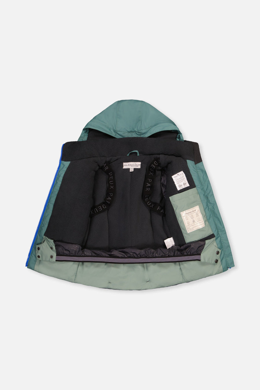 Two Piece Play Snowsuit Green And Navy Colorblock With Blue Camouflage Pants - J10PB48_04760