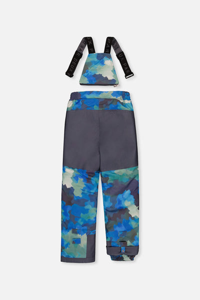 Two Piece Play Snowsuit Green And Navy Colorblock With Blue Camouflage Pants - J10PB48_04760