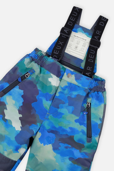 Two Piece Play Snowsuit Green And Navy Colorblock With Blue Camouflage Pants - J10PB48_04760