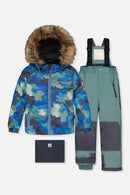 Two Piece Play Snowsuit Blue Camouflage Print With Green Pants - J10PB48_1J055