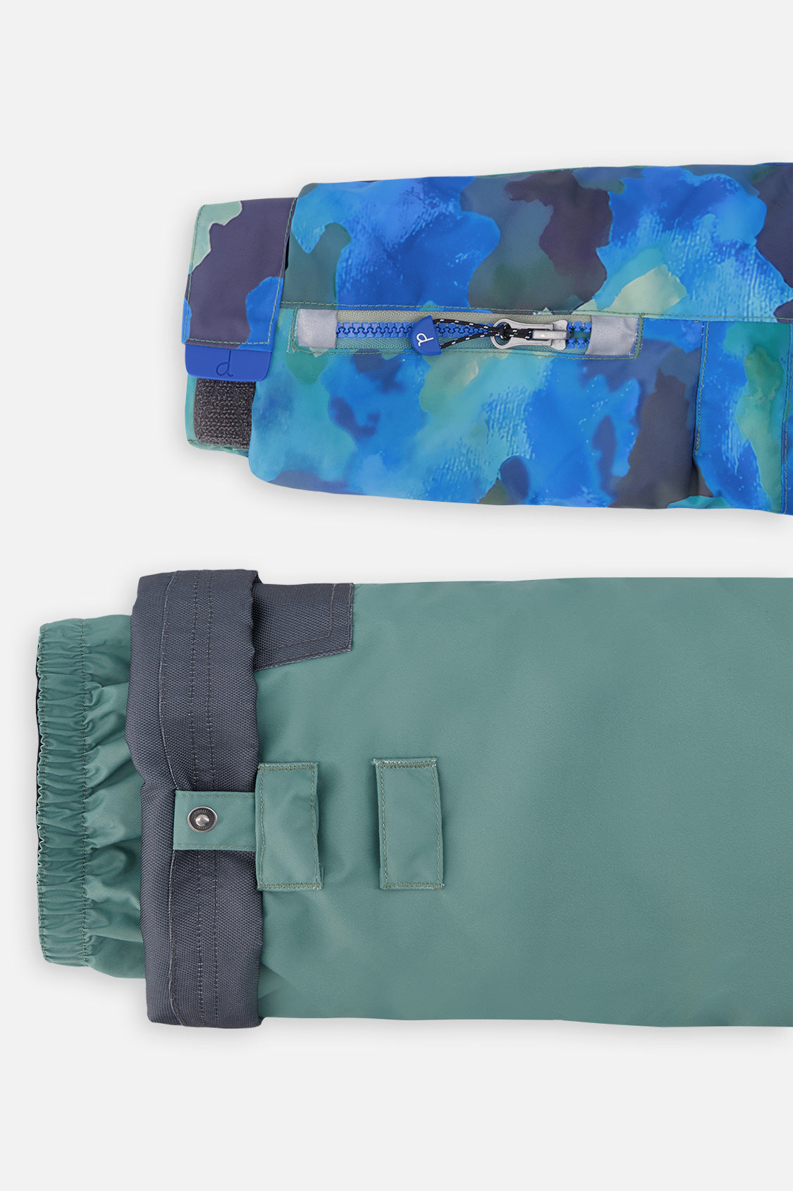 Two Piece Play Snowsuit Blue Camouflage Print With Green Pants - J10PB48_1J055