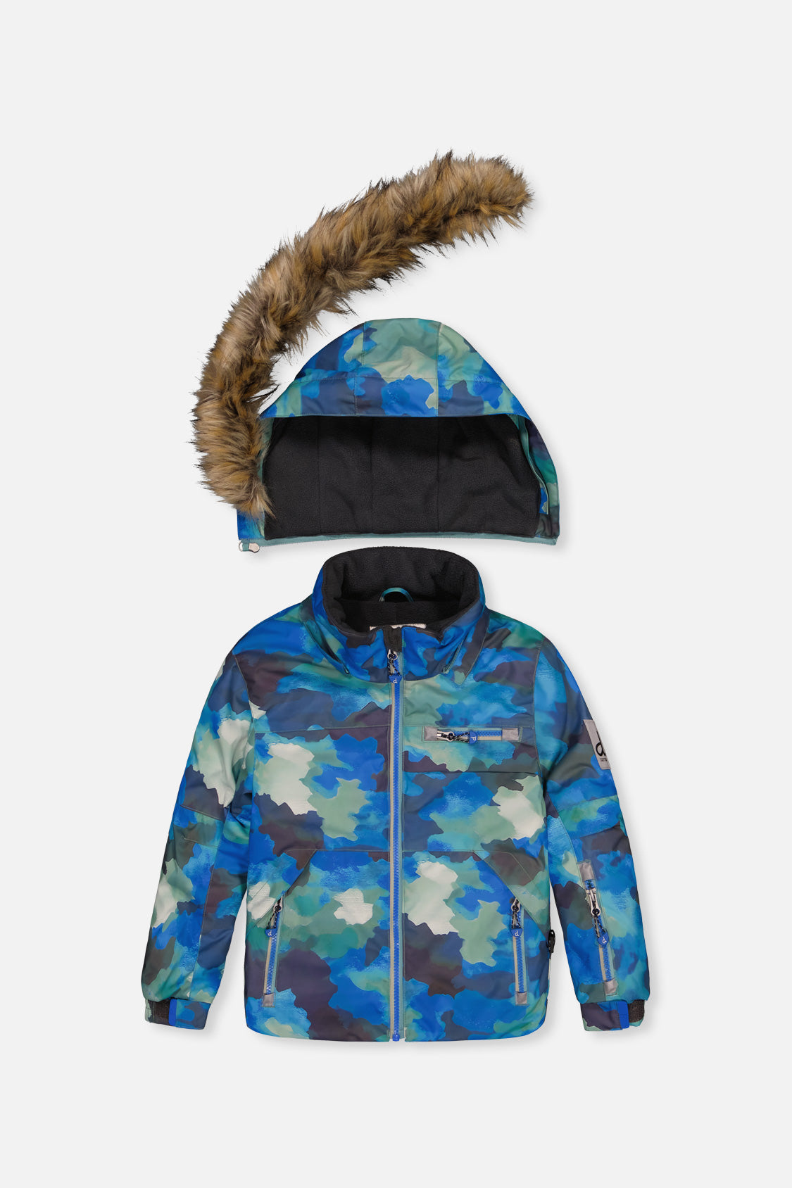 Two Piece Play Snowsuit Blue Camouflage Print With Green Pants - J10PB48_1J055